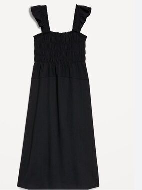 Old Navy Black Smocked Sundress with Ruffle Straps